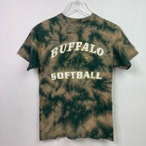 Buffalo Bulls University Champion Softball Custom Acid Wash T-shirt, Size Small